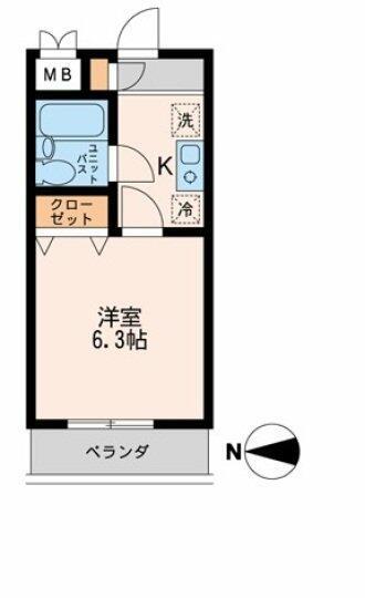品川中延ステーションレジデンス(1K/6階)の間取り写真