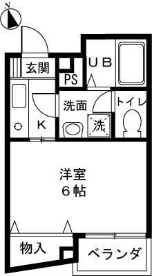 スタジオロワール中野(1K/2階)の間取り写真