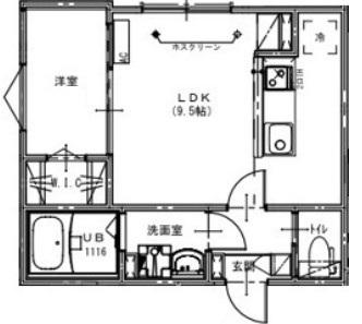 KEIAI RESIDENCE みのり台(1LDK/1階)の間取り写真