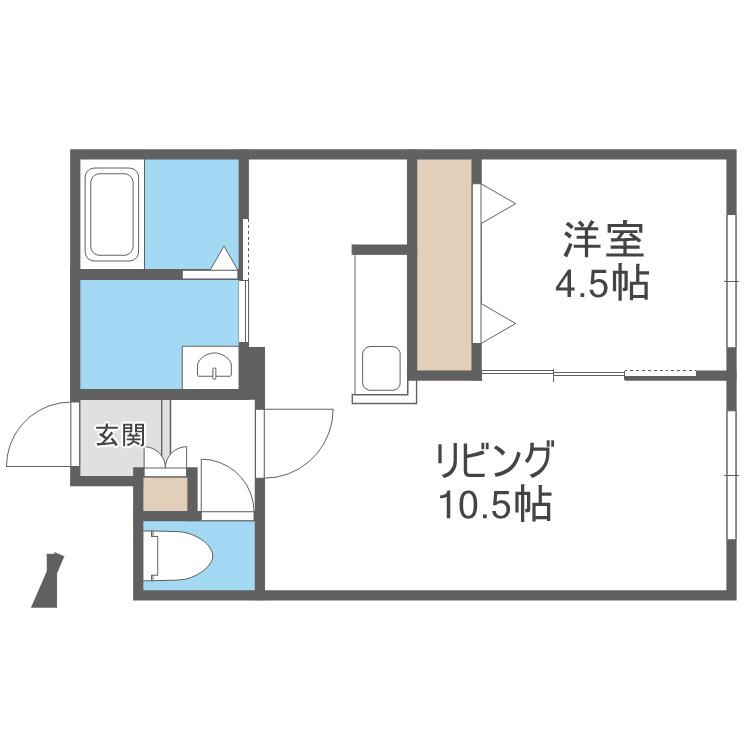 NOJU発寒南(1LDK/4階)の間取り写真