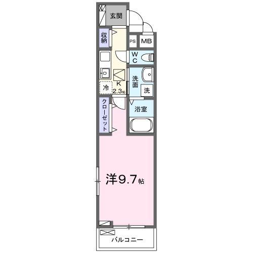 センチュリー(1K/1階)の間取り写真