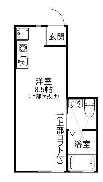 フォレスト1(ワンルーム/2階)の間取り写真