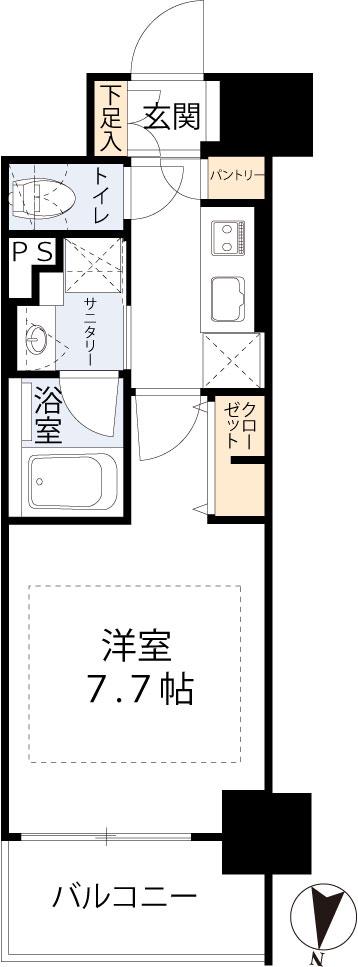 アーバネックス堂島(1K/4階)の間取り写真