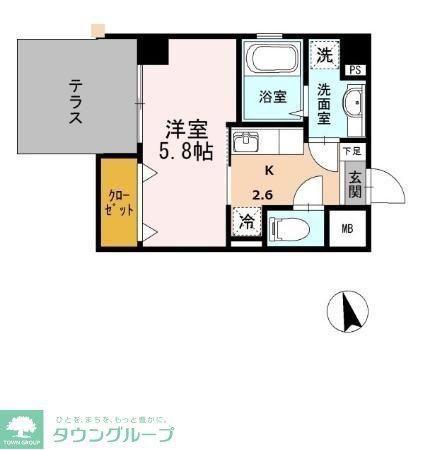 MAISONJAUNE(1K/1階)の間取り写真