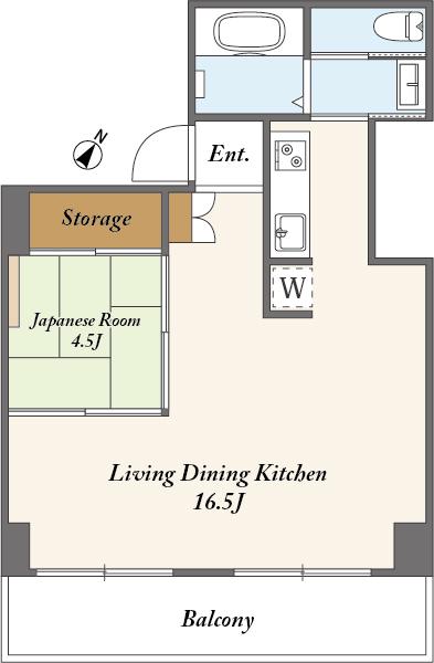 マンション雅叙園4号棟(1LDK/1階)の間取り写真