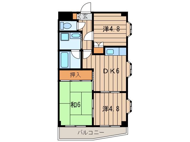 メルベーユ矢向(3DK/3階)の間取り写真