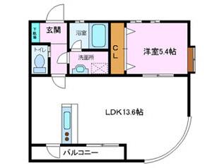 アクエリアス ステージ(1LDK/1階)の間取り写真