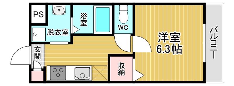 千葉・住吉(1K/2階)の間取り写真