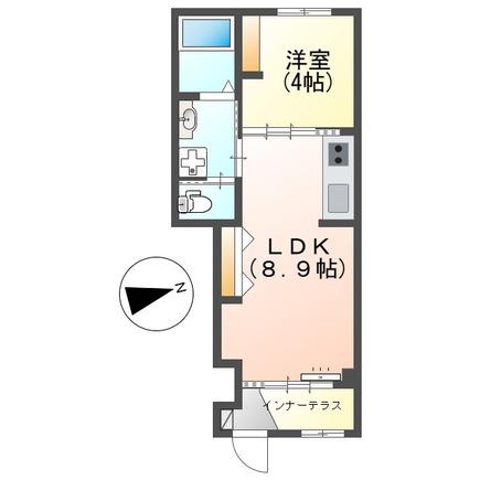アクシス(1LDK/1階)の間取り写真