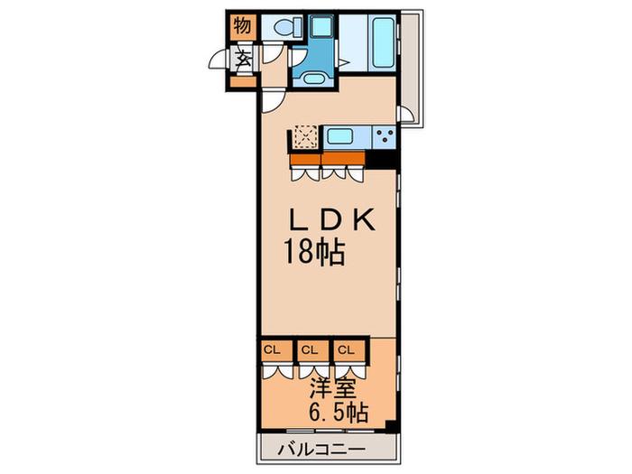 TSKY(1LDK/3階)の間取り写真