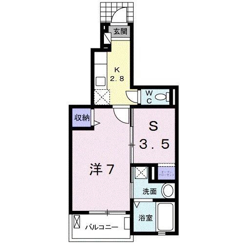 ＪＲ紀勢本線 紀三井寺駅 徒歩11分 3階建 築11年(1SK/1階)の間取り写真