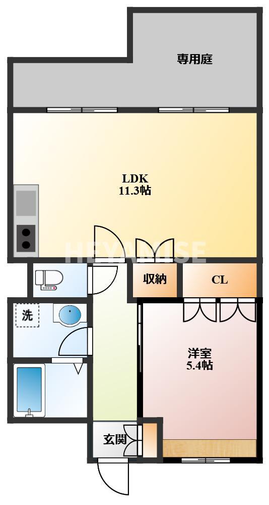 コンフォートレジデンス蓮(1LDK/1階)の間取り写真