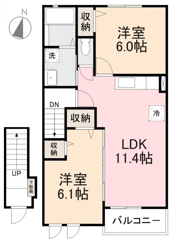 グランデ-メゾン(2LDK/2階)の間取り写真