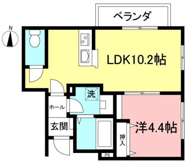 ラ ボンボニエール(1LDK/2階)の間取り写真