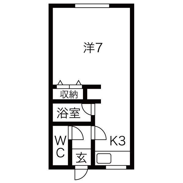 リバーサイドさくら(1K/1階)の間取り写真