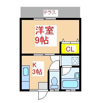 久木田アパート(1K/1階)の間取り写真