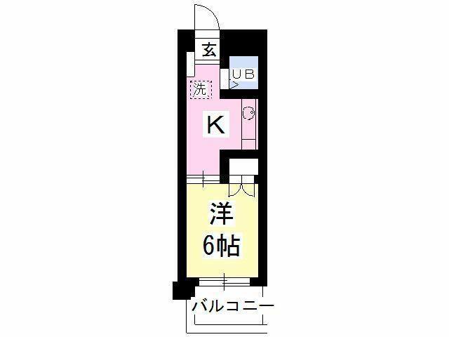 メゾンドール大山(1K/3階)の間取り写真