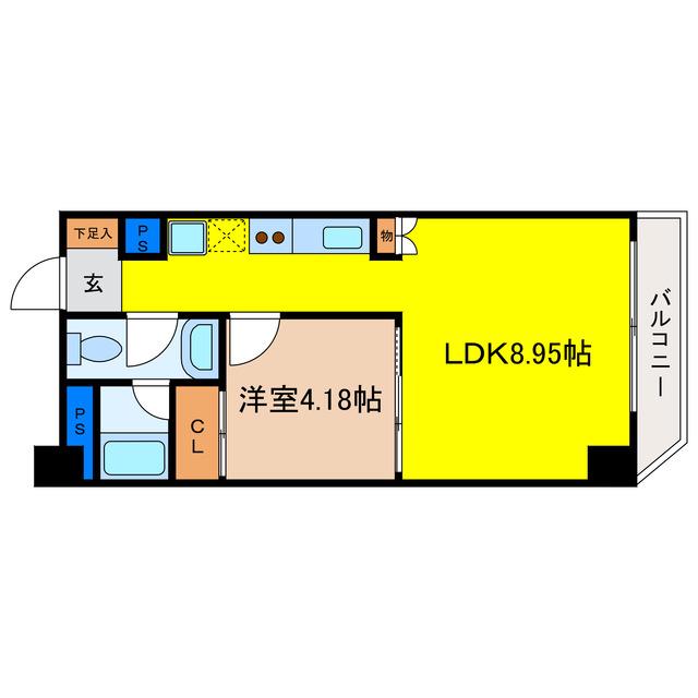 WILL DO谷町(1LDK/8階)の間取り写真