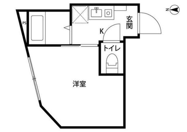 ソフィー川崎(1K/1階)の間取り写真