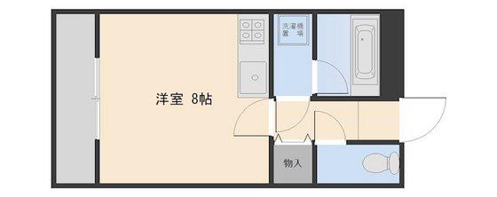 グランドハイツ東古松(ワンルーム/3階)の間取り写真