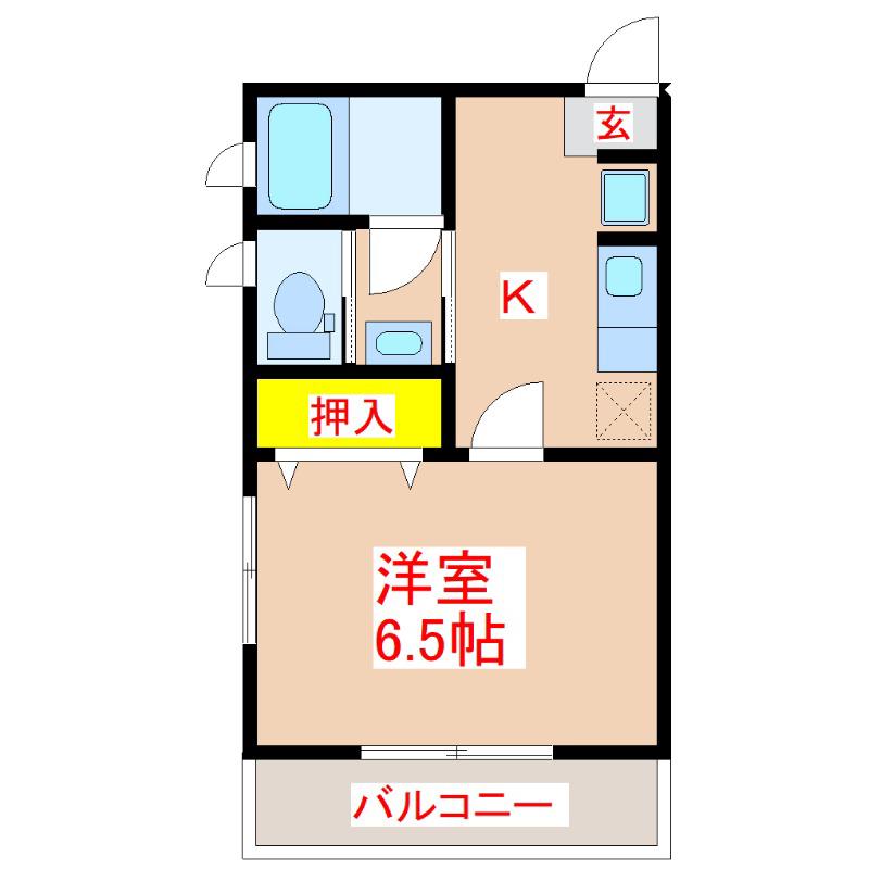 カーム郡元(1K/3階)の間取り写真