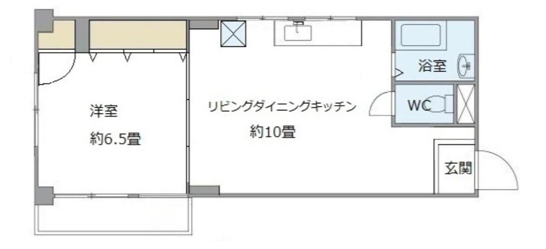 浅川コーポ(1LDK/5階)の間取り写真