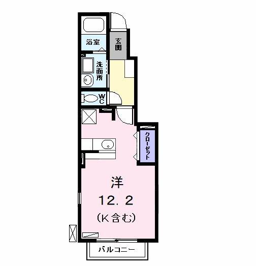 アルモニーM(ワンルーム/1階)の間取り写真