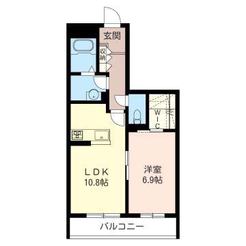 グランドシャトー航空公園A(1LDK/1階)の間取り写真