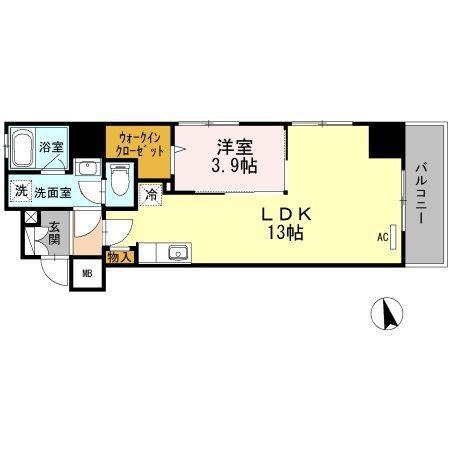 LA WALEAINA(1LDK/9階)の間取り写真