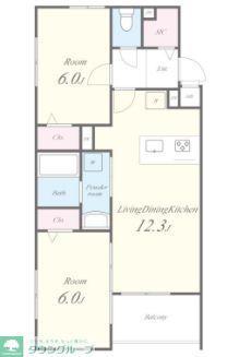 ORCHARD COURT I(2LDK/3階)の間取り写真
