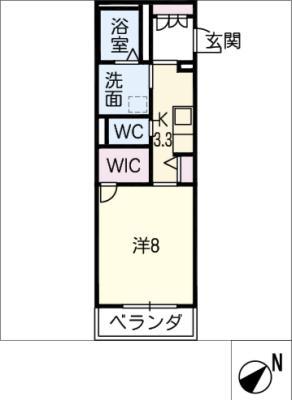 サニーランドII(1K/2階)の間取り写真