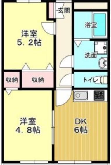 ドレスウェル北戸田(2DK/3階)の間取り写真