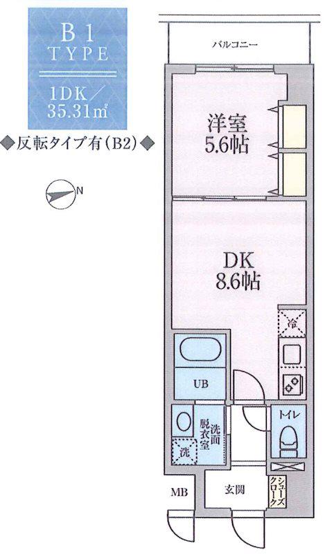 LA・GLYCINE(1DK/2階)の間取り写真