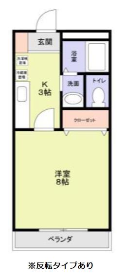 クレール・ルミエール(1K/2階)の間取り写真