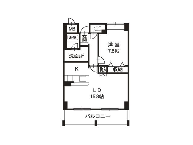 レインボーメゾン六九(1LDK/5階)の間取り写真