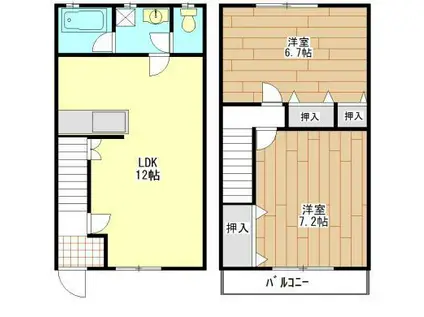 ハイムリバティ(2LDK/1階)の間取り写真