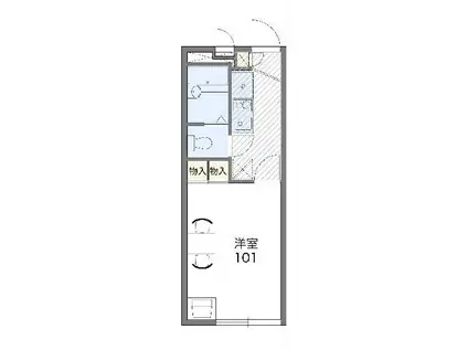 レオパレスエクセル元山 II(1K/1階)の間取り写真