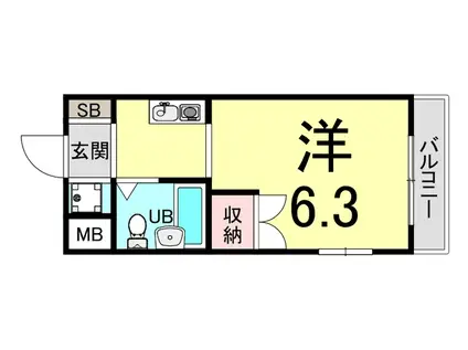 ジョイフル立花6(ワンルーム/4階)の間取り写真