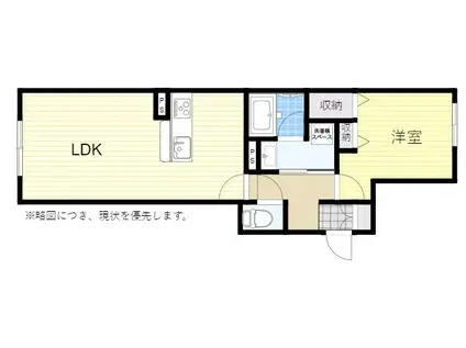 ベレオ NINE 富士見(1LDK/1階)の間取り写真