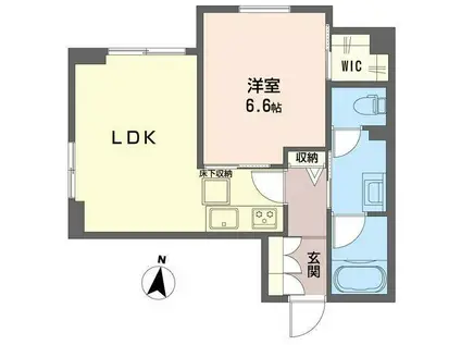 ヒルズ横濱高島台(1LDK/1階)の間取り写真