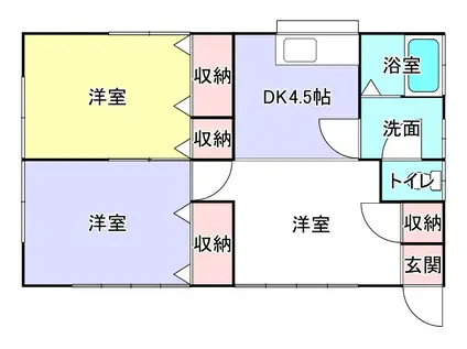 鳥打台ハイツ II(3DK/1階)の間取り写真