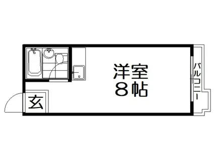 三井マンション(ワンルーム/2階)の間取り写真