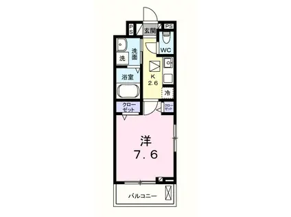 メゾンドヌール山崎II(1K/1階)の間取り写真