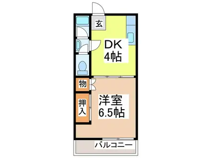 大西AP(1K/2階)の間取り写真