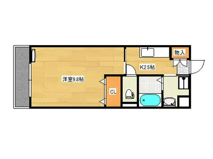 ラフォーレ西観音(1K/4階)の間取り写真