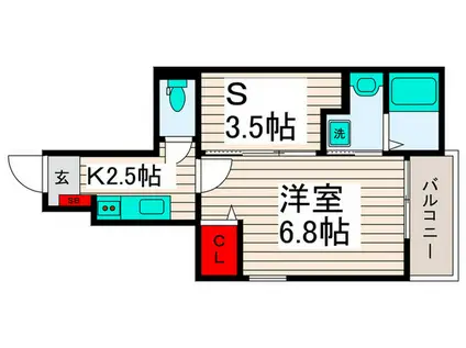 ディアマンテ西新井(1SK/1階)の間取り写真