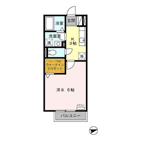 ボナンザ(1K/2階)の間取り写真
