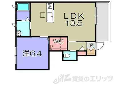 メゾン・ド・AU 4(1LDK/1階)の間取り写真