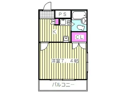 ひまわり館(1K/3階)の間取り写真