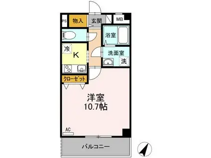 ＪＲ呉線 新広駅 徒歩19分 3階建 築18年(1K/2階)の間取り写真